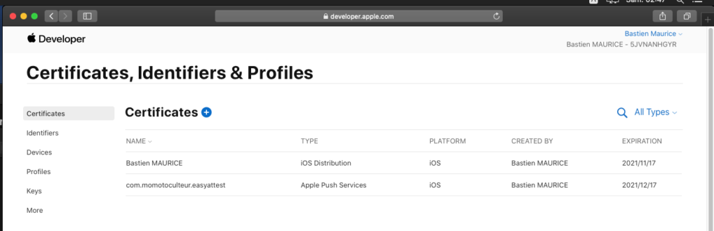 apple ios generation application ipa certificat p12 provision