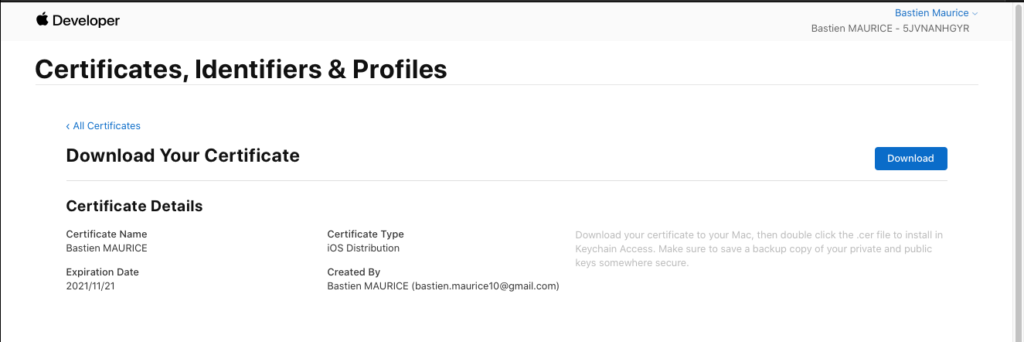 apple ios generation application ipa certificat p12 provision