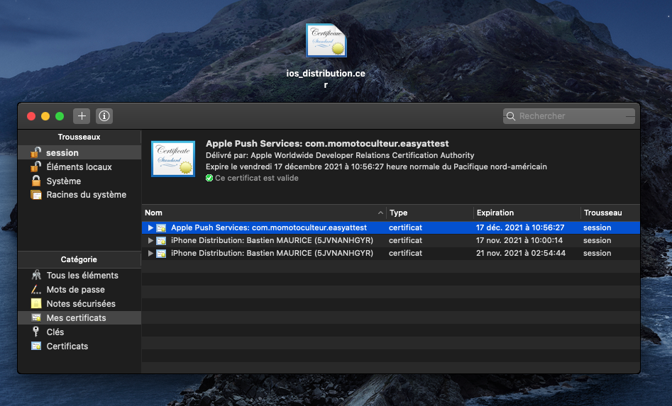 apple ios generation application ipa certificat p12 provision