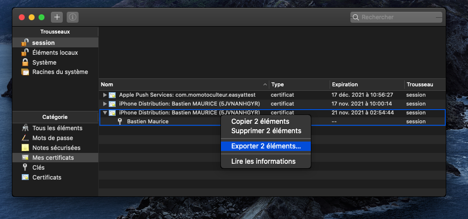 apple ios generation application ipa certificat p12 provision