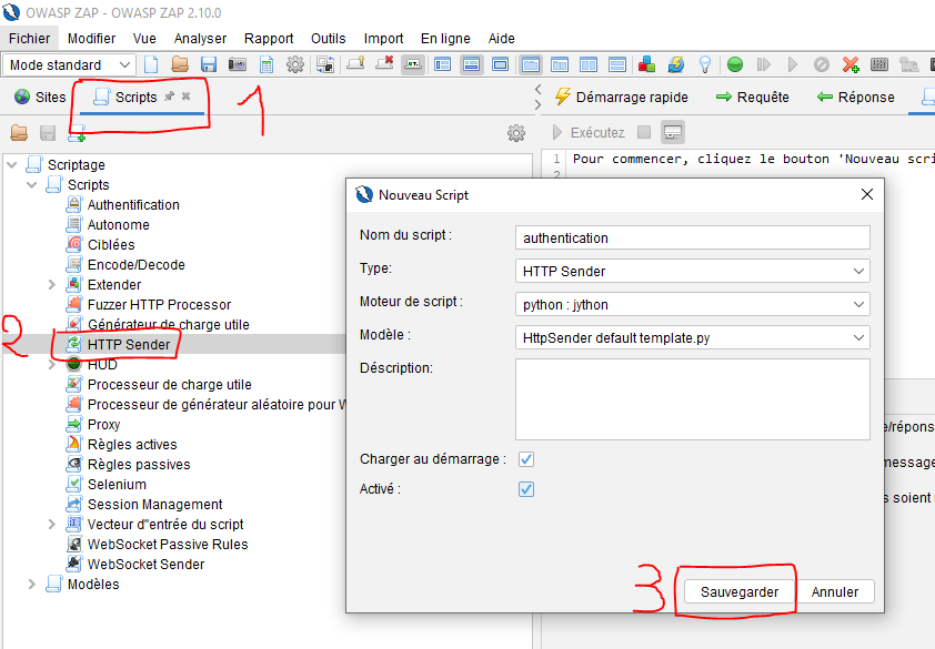 create http sender script